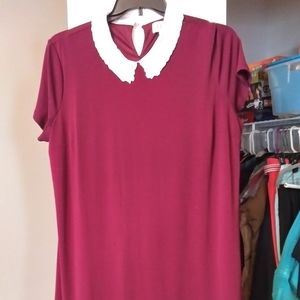 Magenta collared dress